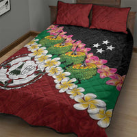 Frangipani Festival Rabaul East New Britain Quilt Bed Set Dukduk Dance With Plumeria - Polynesian Pride