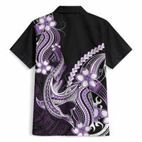 Purple Black Aloha Hawaii Hawaiian Shirt Polynesian Shark Tattoo Plumeria LT14 - Polynesian Pride