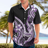 Purple Black Aloha Hawaii Hawaiian Shirt Polynesian Shark Tattoo Plumeria LT14 - Polynesian Pride