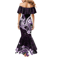 Purple Black Aloha Hawaii Mermaid Dress Polynesian Shark Tattoo Plumeria LT14 - Polynesian Pride