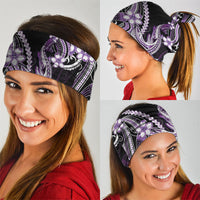 Purple Black Aloha Hawaii Neck Gaiter Polynesian Shark Tattoo Plumeria