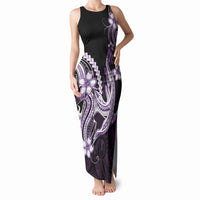 Purple Black Aloha Hawaii Tank Maxi Dress Polynesian Shark Tattoo Plumeria LT14 Women Purple - Polynesian Pride