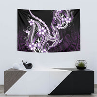 Purple Black Aloha Hawaii Tapestry Polynesian Shark Tattoo Plumeria