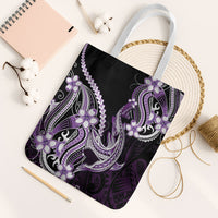Purple Black Aloha Hawaii Tote Bag Polynesian Shark Tattoo Plumeria