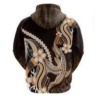 Orange Black Aloha Hawaii Hoodie Polynesian Shark Tattoo Plumeria LT14 - Polynesian Pride