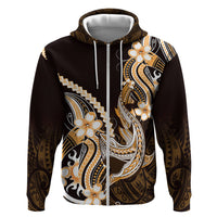 Orange Black Aloha Hawaii Hoodie Polynesian Shark Tattoo Plumeria LT14 Zip Hoodie Orange - Polynesian Pride