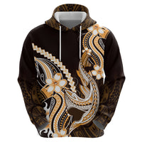 Orange Black Aloha Hawaii Hoodie Polynesian Shark Tattoo Plumeria LT14 - Polynesian Pride
