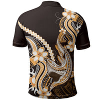 Orange Black Aloha Hawaii Polo Shirt Polynesian Shark Tattoo Plumeria LT14 - Polynesian Pride