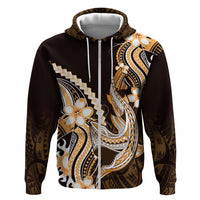 Orange Black Aloha Hawaii Zip Hoodie Polynesian Shark Tattoo Plumeria LT14 Zip Hoodie Orange - Polynesian Pride