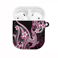 Pink Black Aloha Hawaii AirPods Case Polynesian Shark Tattoo Plumeria