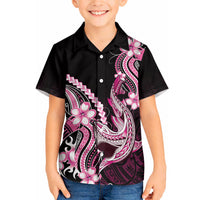 Pink Black Aloha Hawaii Hawaiian Shirt Polynesian Shark Tattoo Plumeria LT14 - Polynesian Pride