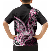 Pink Black Aloha Hawaii Hawaiian Shirt Polynesian Shark Tattoo Plumeria LT14 - Polynesian Pride