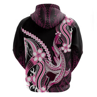 Pink Black Aloha Hawaii Hoodie Polynesian Shark Tattoo Plumeria LT14 - Polynesian Pride
