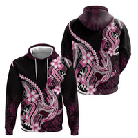 Pink Black Aloha Hawaii Hoodie Polynesian Shark Tattoo Plumeria LT14 - Polynesian Pride