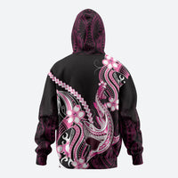 Pink Black Aloha Hawaii Hoodie Polynesian Shark Tattoo Plumeria LT14 - Polynesian Pride