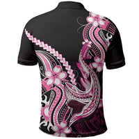 Pink Black Aloha Hawaii Polo Shirt Polynesian Shark Tattoo Plumeria LT14 - Polynesian Pride