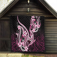 Pink Black Aloha Hawaii Quilt Polynesian Shark Tattoo Plumeria