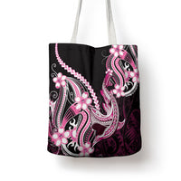 Pink Black Aloha Hawaii Tote Bag Polynesian Shark Tattoo Plumeria