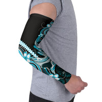 Blue Black Aloha Hawaii Arm Sleeves Polynesian Shark Tattoo Plumeria