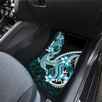 Blue Black Aloha Hawaii Car Mats Polynesian Shark Tattoo Plumeria