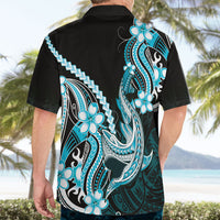 Blue Black Aloha Hawaii Hawaiian Shirt Polynesian Shark Tattoo Plumeria LT14 - Polynesian Pride