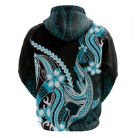 Blue Black Aloha Hawaii Hoodie Polynesian Shark Tattoo Plumeria LT14 - Polynesian Pride