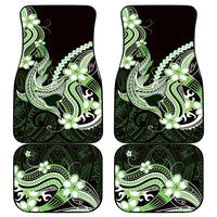 Green Black Aloha Hawaii Car Mats Polynesian Shark Tattoo Plumeria