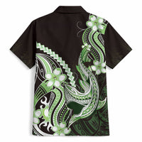 Green Black Aloha Hawaii Hawaiian Shirt Polynesian Shark Tattoo Plumeria LT14 - Polynesian Pride