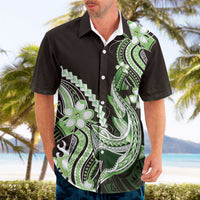 Green Black Aloha Hawaii Hawaiian Shirt Polynesian Shark Tattoo Plumeria LT14 - Polynesian Pride