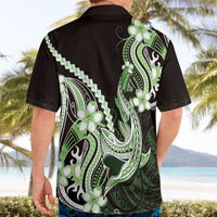 Green Black Aloha Hawaii Hawaiian Shirt Polynesian Shark Tattoo Plumeria LT14 - Polynesian Pride