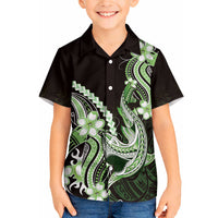 Green Black Aloha Hawaii Hawaiian Shirt Polynesian Shark Tattoo Plumeria LT14 - Polynesian Pride