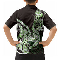 Green Black Aloha Hawaii Hawaiian Shirt Polynesian Shark Tattoo Plumeria LT14 - Polynesian Pride