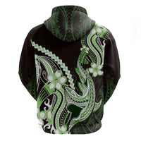 Green Black Aloha Hawaii Hoodie Polynesian Shark Tattoo Plumeria LT14 - Polynesian Pride
