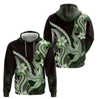 Green Black Aloha Hawaii Hoodie Polynesian Shark Tattoo Plumeria LT14 - Polynesian Pride
