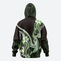 Green Black Aloha Hawaii Hoodie Polynesian Shark Tattoo Plumeria LT14 - Polynesian Pride