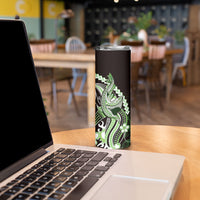 Green Black Aloha Hawaii Skinny Tumbler Polynesian Shark Tattoo Plumeria