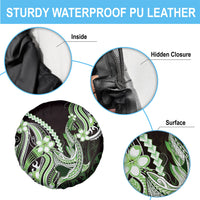 Green Black Aloha Hawaii Spare Tire Cover Polynesian Shark Tattoo Plumeria