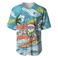 Hawaii Summer Christmas Baseball Jersey Surfing Santa Shaka Catch The Wave