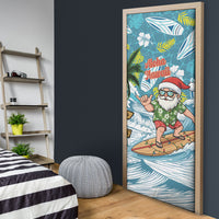 Hawaii Summer Christmas Door Cover Surfing Santa Shaka Catch The Wave