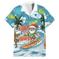 Hawaii Summer Christmas Hawaiian Shirt Surfing Santa Shaka Catch The Wave LT14 Teal - Polynesian Pride