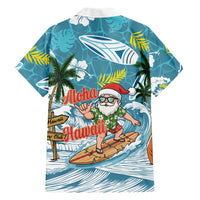 Hawaii Summer Christmas Hawaiian Shirt Surfing Santa Shaka Catch The Wave LT14 - Polynesian Pride