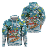 Hawaii Summer Christmas Hoodie Surfing Santa Shaka Catch The Wave LT14 - Polynesian Pride