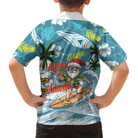 Hawaii Summer Christmas Kid Hawaiian Shirt Surfing Santa Shaka Catch The Wave LT14 - Polynesian Pride