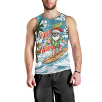 Hawaii Summer Christmas Men Tank Top Surfing Santa Shaka Catch The Wave