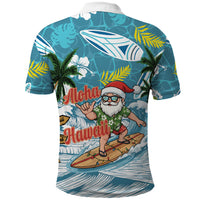 Hawaii Summer Christmas Polo Shirt Surfing Santa Shaka Catch The Wave LT14 - Polynesian Pride