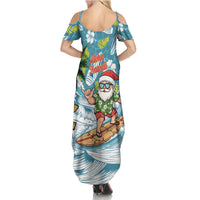 Hawaii Summer Christmas Summer Maxi Dress Surfing Santa Shaka Catch The Wave LT14 - Polynesian Pride