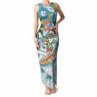 Hawaii Summer Christmas Tank Maxi Dress Surfing Santa Shaka Catch The Wave LT14 Women Teal - Polynesian Pride