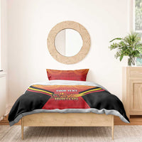Papua New Guinea Rugby Custom Bedding Set Go PNG Hunters Polynesian Pattern - Polynesian Pride
