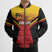 Papua New Guinea Rugby Custom Bomber Puffer Jacket Go PNG Hunters Polynesian Pattern - Polynesian Pride