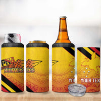 Papua New Guinea Rugby Custom 4 in 1 Can Cooler Tumbler Go PNG Hunters Polynesian Pattern - Polynesian Pride